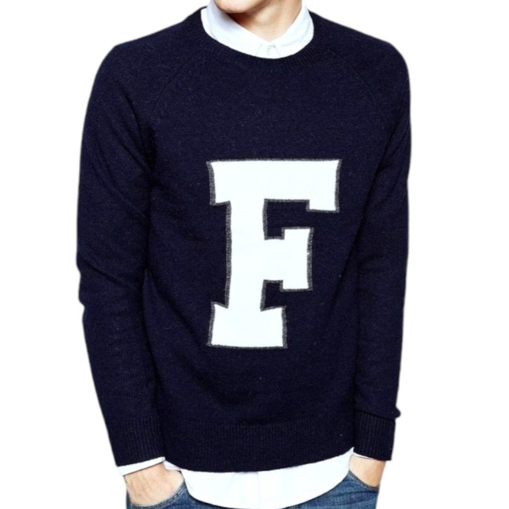 French Connection F patch sweater